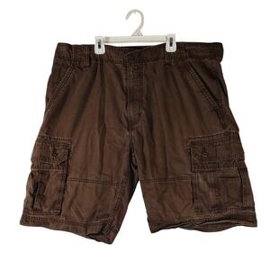 Levis Mens Brown Cotton Cargo Shorts Size 40 Multi Pocket Casual Outdoor